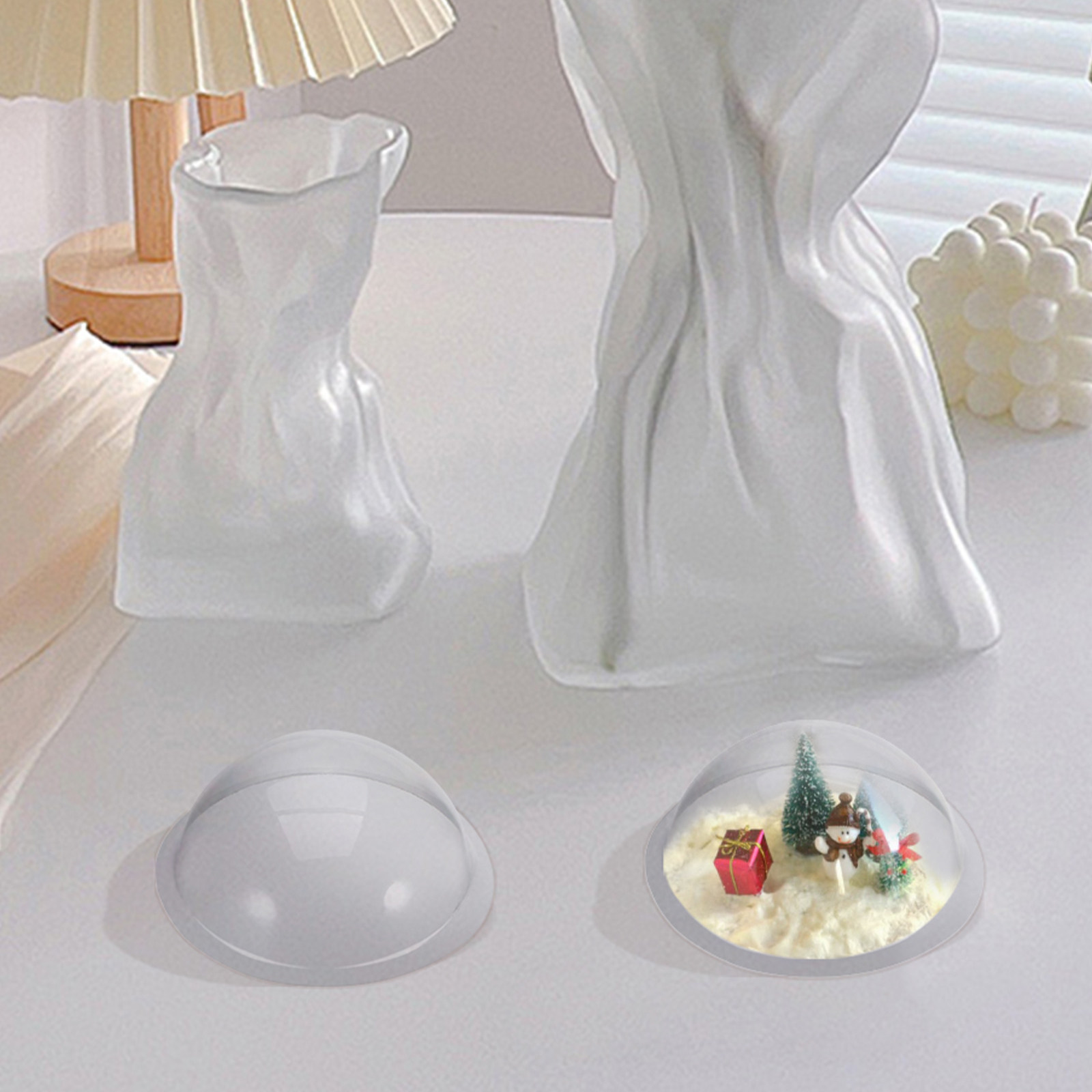 Plastic Dome Clear - 12 unidades de tampas hemisféricas transparentes