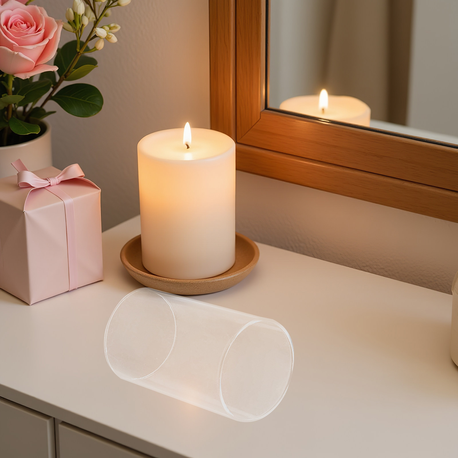 Suporte de Vela Cilíndrico com - Plastic Dome Clear avaliação e preço