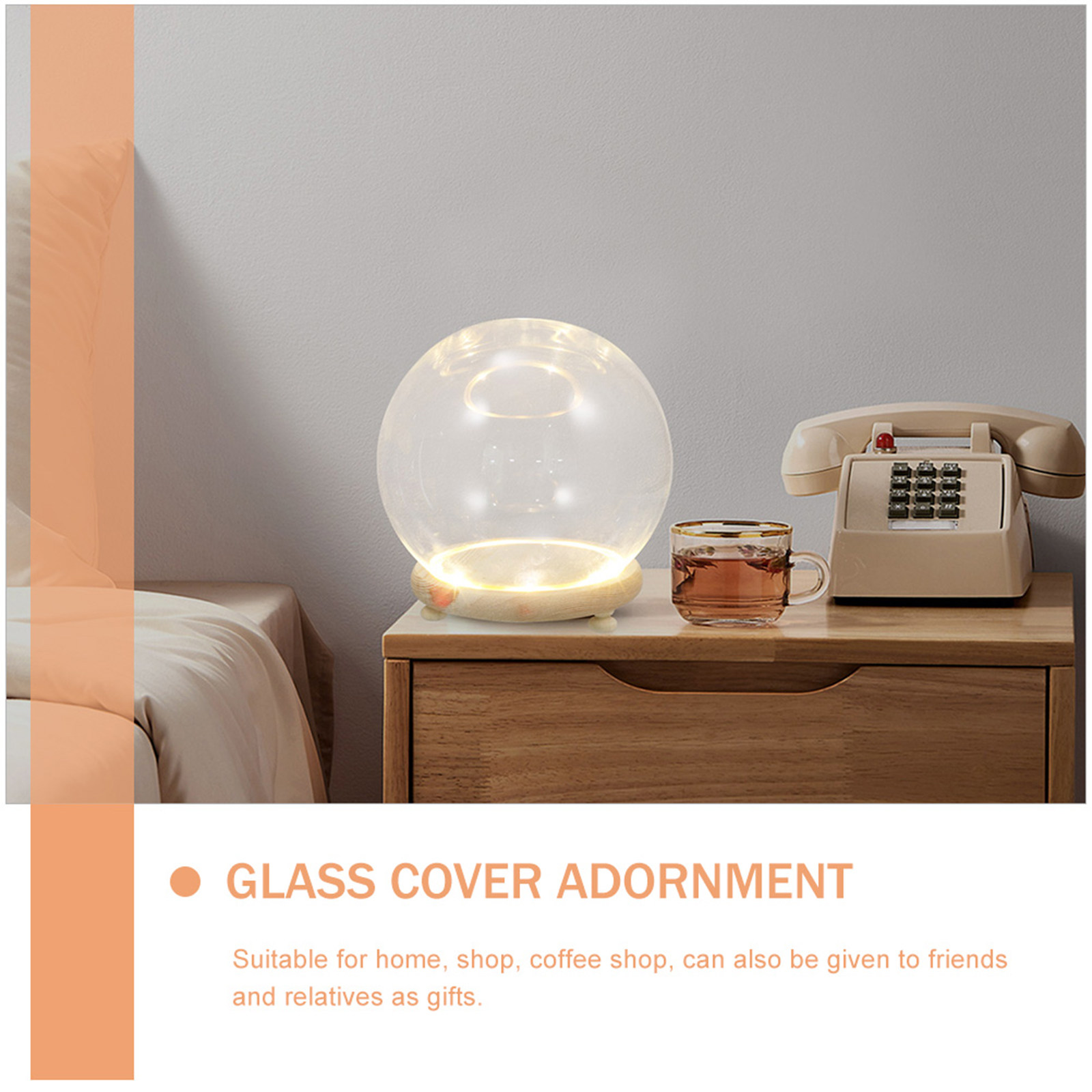 Vaso de vidro com flor preserv - Plastic Dome Clear avaliação e preço