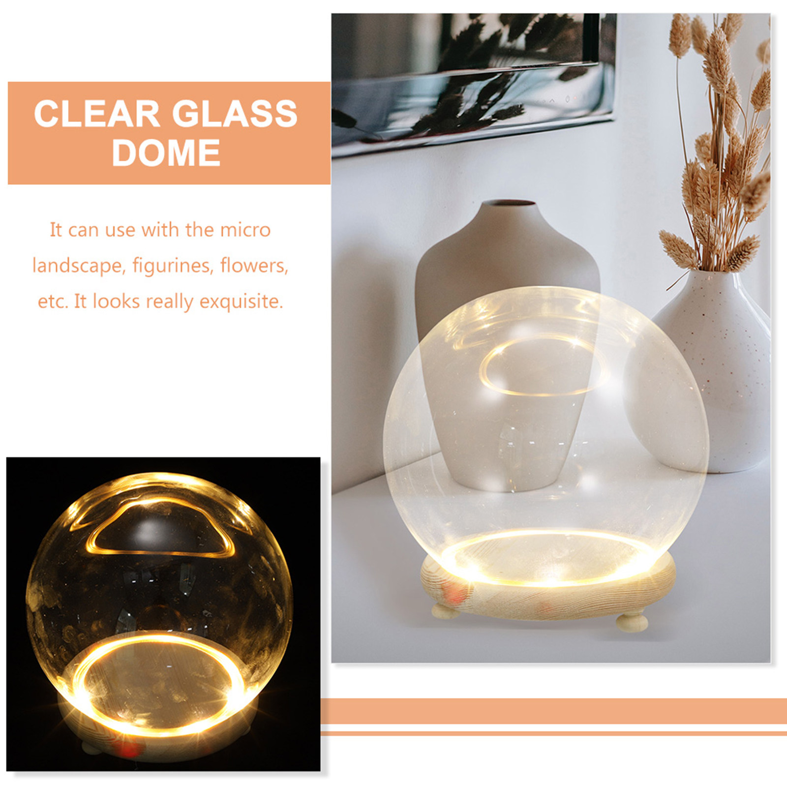 Vitrine de Vidro com Base de M - Plastic Dome Clear avaliação e preço